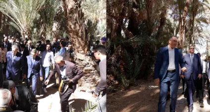 Présentation de l’état d’avancement du projet d’aménagement touristique et paysager de la palmeraie d’Ait Mansour au chef du gouvernement.