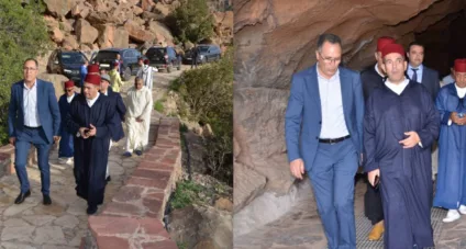 Monsieur le Wali de la région Souss Massa, effectue une visite à la grotte Wintimedouine dans la commune d’Admine